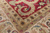 Red Persian Tabriz Hand Knotted Wool Rug - 6' 0" X 9' 0" - Golden Nile