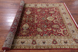 Red Persian Tabriz Hand Knotted Wool Rug - 6' 0" X 9' 0" - Golden Nile