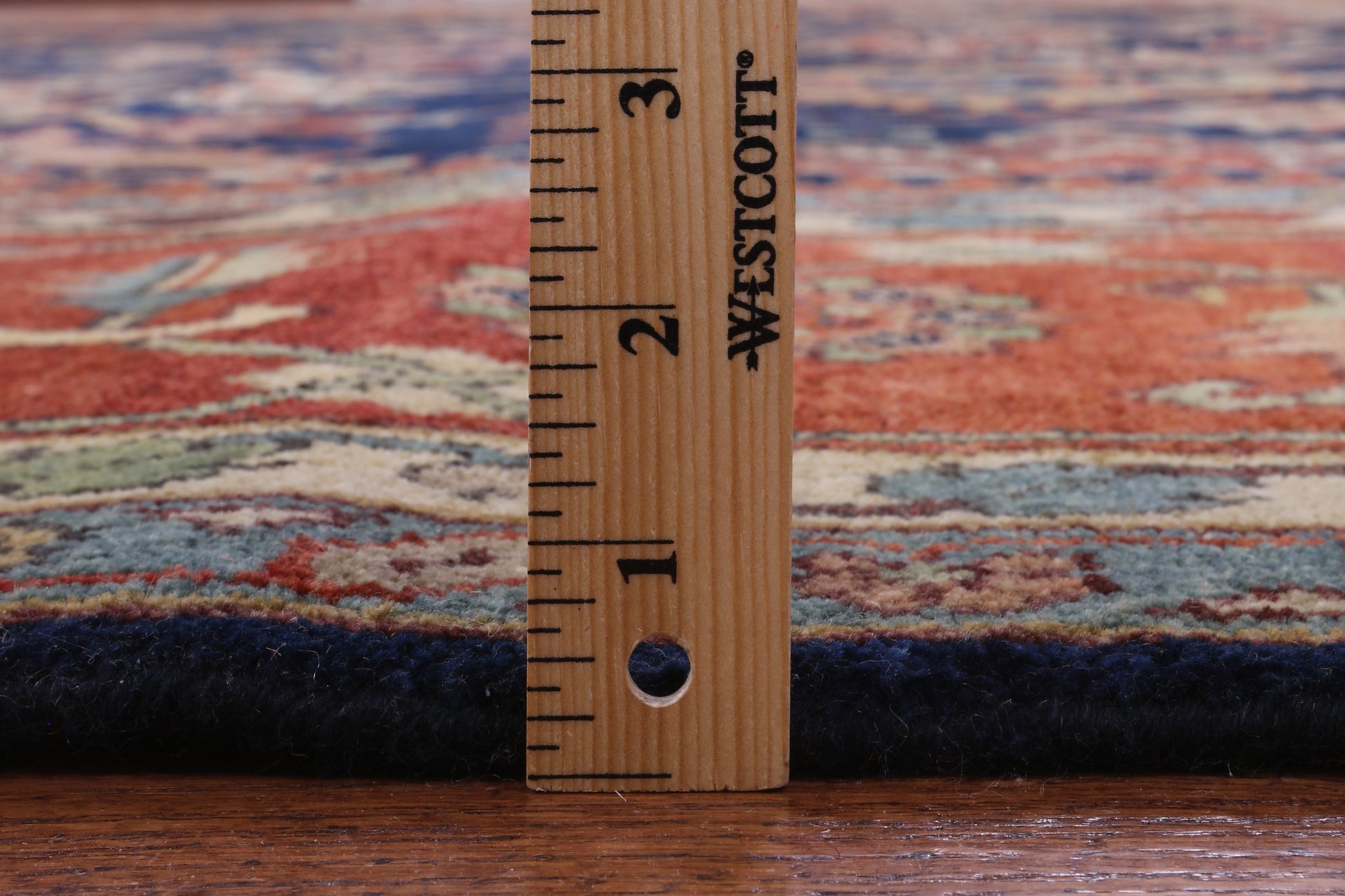 Blue Persian Heriz Serapi Hand Knotted Wool Rug - 12' 0" X 15' 0" - Golden Nile