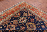 Blue Persian Heriz Serapi Hand Knotted Wool Rug - 12' 0" X 15' 0" - Golden Nile