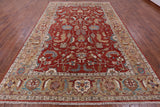 Red Persian Heriz Serapi Handmade Wool Rug - 8' 8" X 12' 3" - Golden Nile