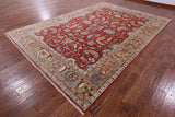 Red Persian Heriz Serapi Handmade Wool Rug - 8' 8" X 12' 3" - Golden Nile