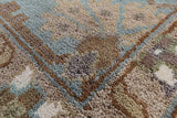 Ivory Turkish Oushak Hand Knotted Wool Area Rug - 8' 0" X 9' 10" - Golden Nile