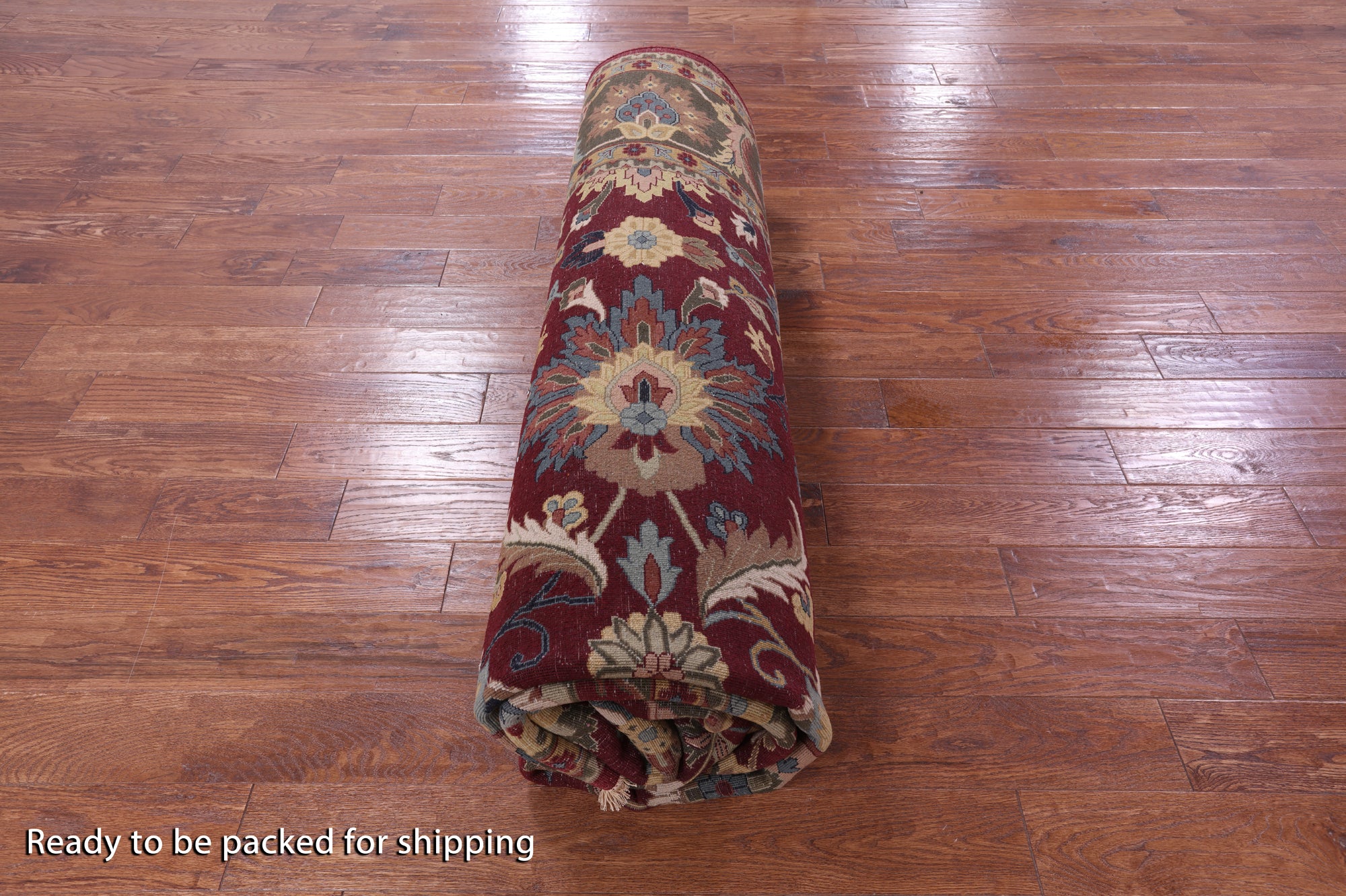 Red Persian Tabriz Handmade Wool Rug - 9' 2" X 12' 0" - Golden Nile