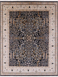 Black Persian Ziegler Hand Knotted Wool Rug - 9' 0" X 11' 9" - Golden Nile