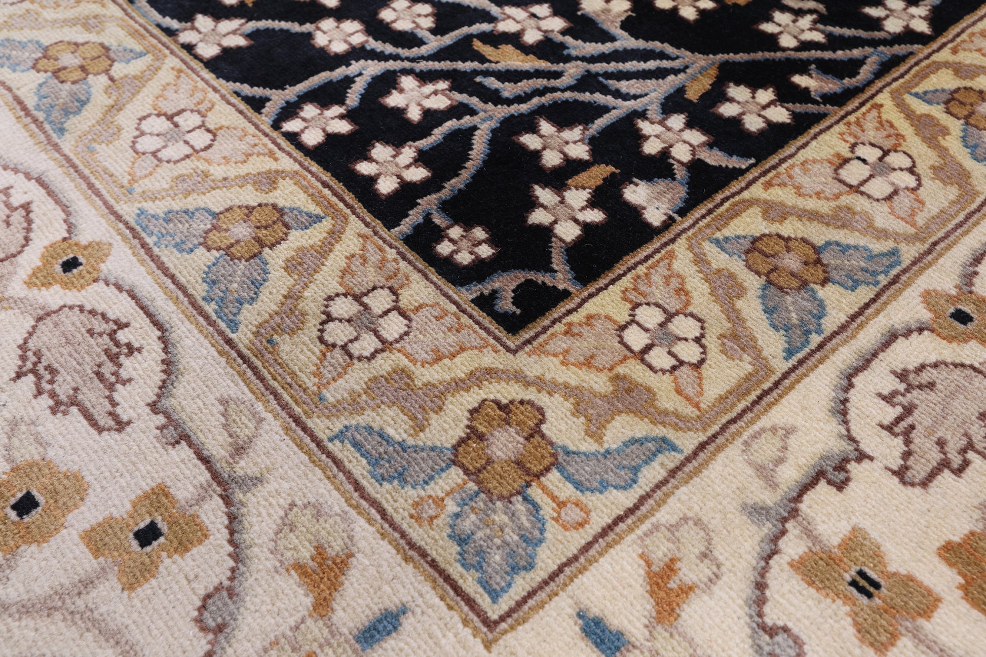 Black Persian Ziegler Hand Knotted Wool Rug - 9' 0" X 11' 9" - Golden Nile