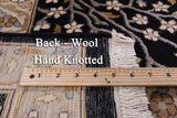 Black Persian Ziegler Hand Knotted Wool Rug - 9' 0" X 11' 9" - Golden Nile