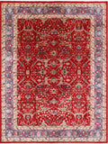 Red Persian Fine Serapi Hand Knotted Wool Rug - 8' 10" X 11' 10" - Golden Nile