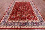 Red Persian Fine Serapi Hand Knotted Wool Rug - 8' 10" X 11' 10" - Golden Nile