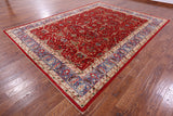 Red Persian Fine Serapi Hand Knotted Wool Rug - 8' 10" X 11' 10" - Golden Nile