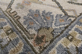 Ivory Turkish Oushak Hand Knotted Wool Area Rug - 8' 3" X 9' 9" - Golden Nile