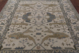 Ivory Turkish Oushak Hand Knotted Wool Area Rug - 8' 3" X 9' 9" - Golden Nile
