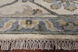 Ivory Turkish Oushak Hand Knotted Wool Area Rug - 8' 3" X 9' 9" - Golden Nile