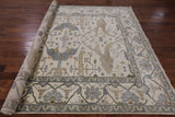 Ivory Turkish Oushak Hand Knotted Wool Area Rug - 8' 3" X 9' 9" - Golden Nile
