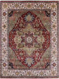 Rust Persian Fine Serapi Hand Knotted Wool Rug - 7' 10" X 10' 1" - Golden Nile