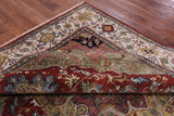 Rust Persian Fine Serapi Handmade Wool Rug - 7' 9" X 9' 9" - Golden Nile