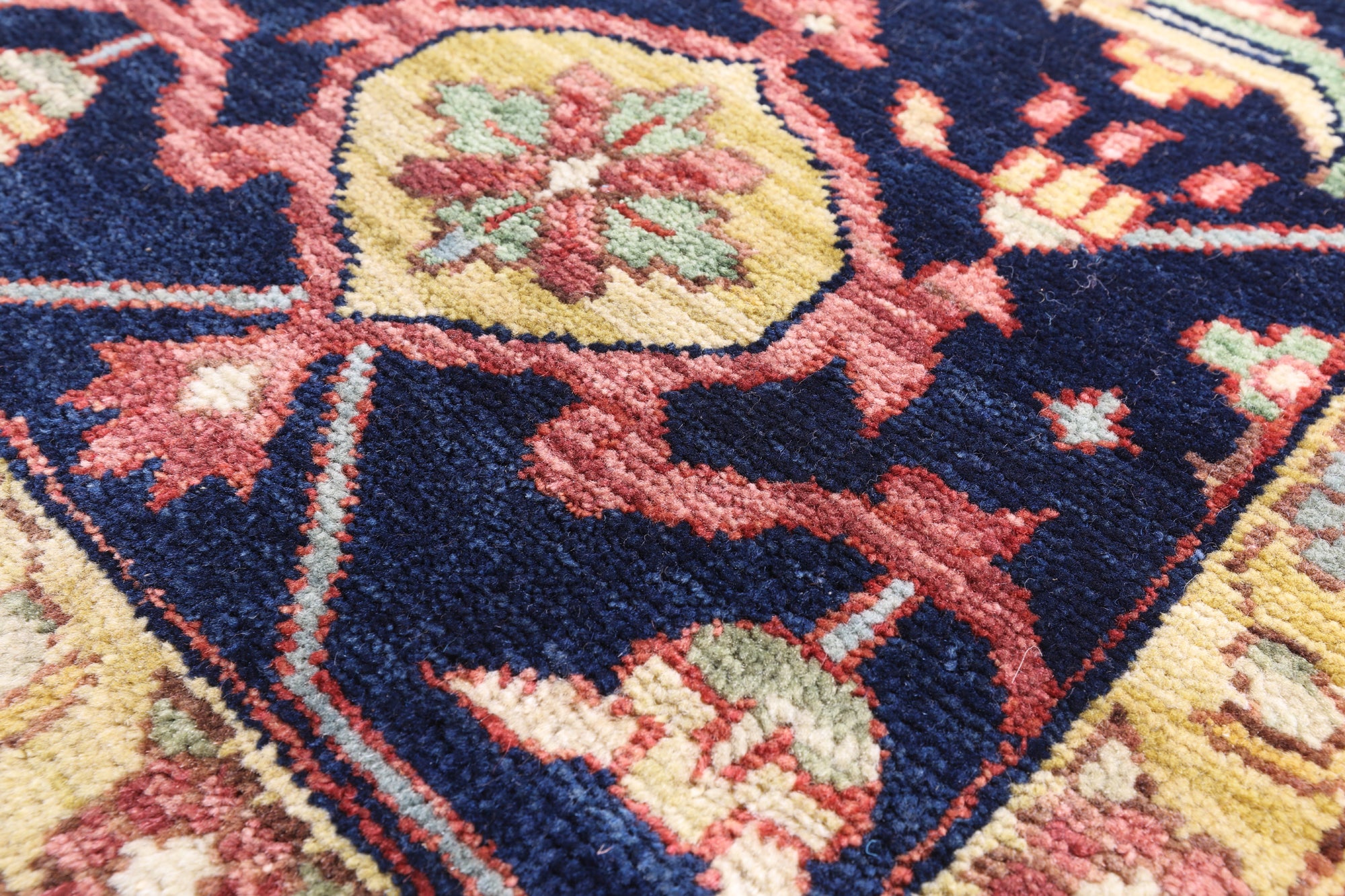 Rust Persian Fine Serapi Hand Knotted Wool Rug - 7' 11" X 9' 9" - Golden Nile