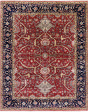 Red Persian Fine Serapi Hand Knotted Wool Rug - 7' 11" X 10' 0" - Golden Nile