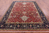 Red Persian Fine Serapi Hand Knotted Wool Rug - 7' 11" X 10' 0" - Golden Nile