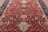 Red Persian Fine Serapi Hand Knotted Wool Rug - 7' 11" X 10' 0" - Golden Nile