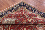 Red Persian Fine Serapi Hand Knotted Wool Rug - 7' 11" X 10' 0" - Golden Nile
