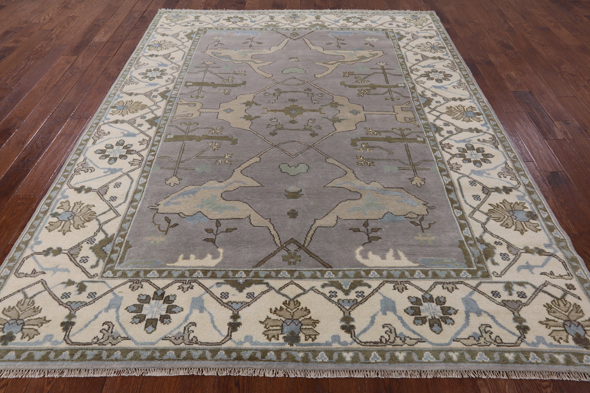Turkish Oushak Hand Knotted Wool Area Rug - 8' 2" X 10' 1" - Golden Nile