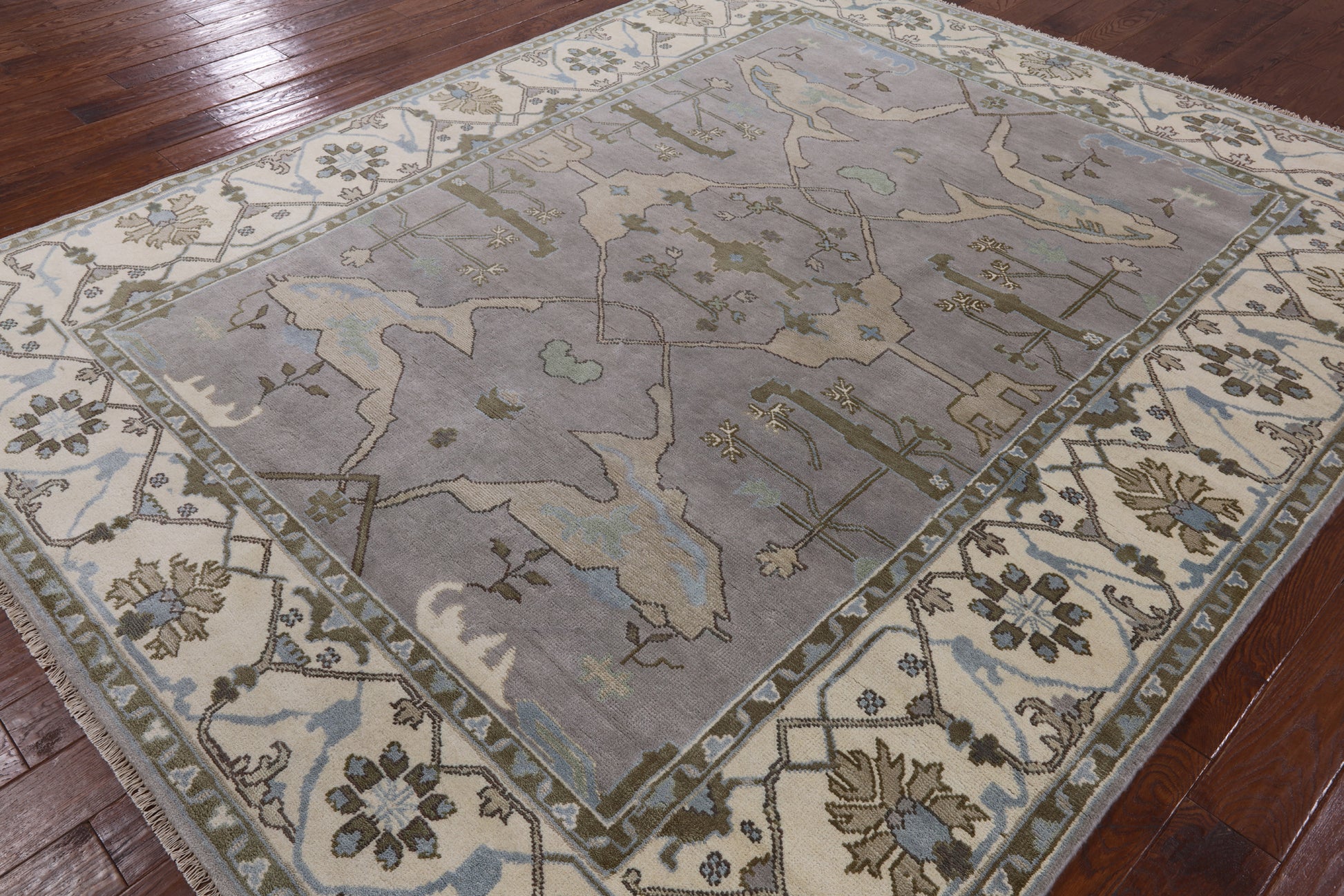 Turkish Oushak Hand Knotted Wool Area Rug - 8' 2" X 10' 1" - Golden Nile