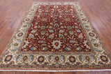 Red Persian Fine Serapi Hand Knotted Wool Rug - 7' 8" X 9' 10" - Golden Nile