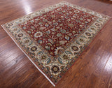 Red Persian Fine Serapi Hand Knotted Wool Rug - 7' 8" X 9' 10" - Golden Nile