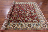 Red Persian Fine Serapi Hand Knotted Wool Rug - 7' 8" X 9' 10" - Golden Nile