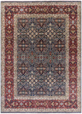 Blue Persian Fine Serapi Hand Knotted Wool Rug - 8' 10" X 12' 1" - Golden Nile