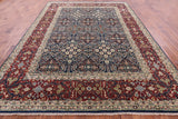 Blue Persian Fine Serapi Hand Knotted Wool Rug - 8' 10" X 12' 1" - Golden Nile