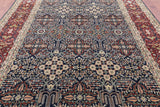 Blue Persian Fine Serapi Hand Knotted Wool Rug - 8' 10" X 12' 1" - Golden Nile