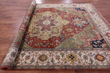 Rust Persian Fine Serapi Hand Knotted Wool Rug - 8' 10" X 11' 11" - Golden Nile