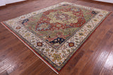 Rust Persian Fine Serapi Hand Knotted Wool Rug - 8' 10" X 11' 11" - Golden Nile