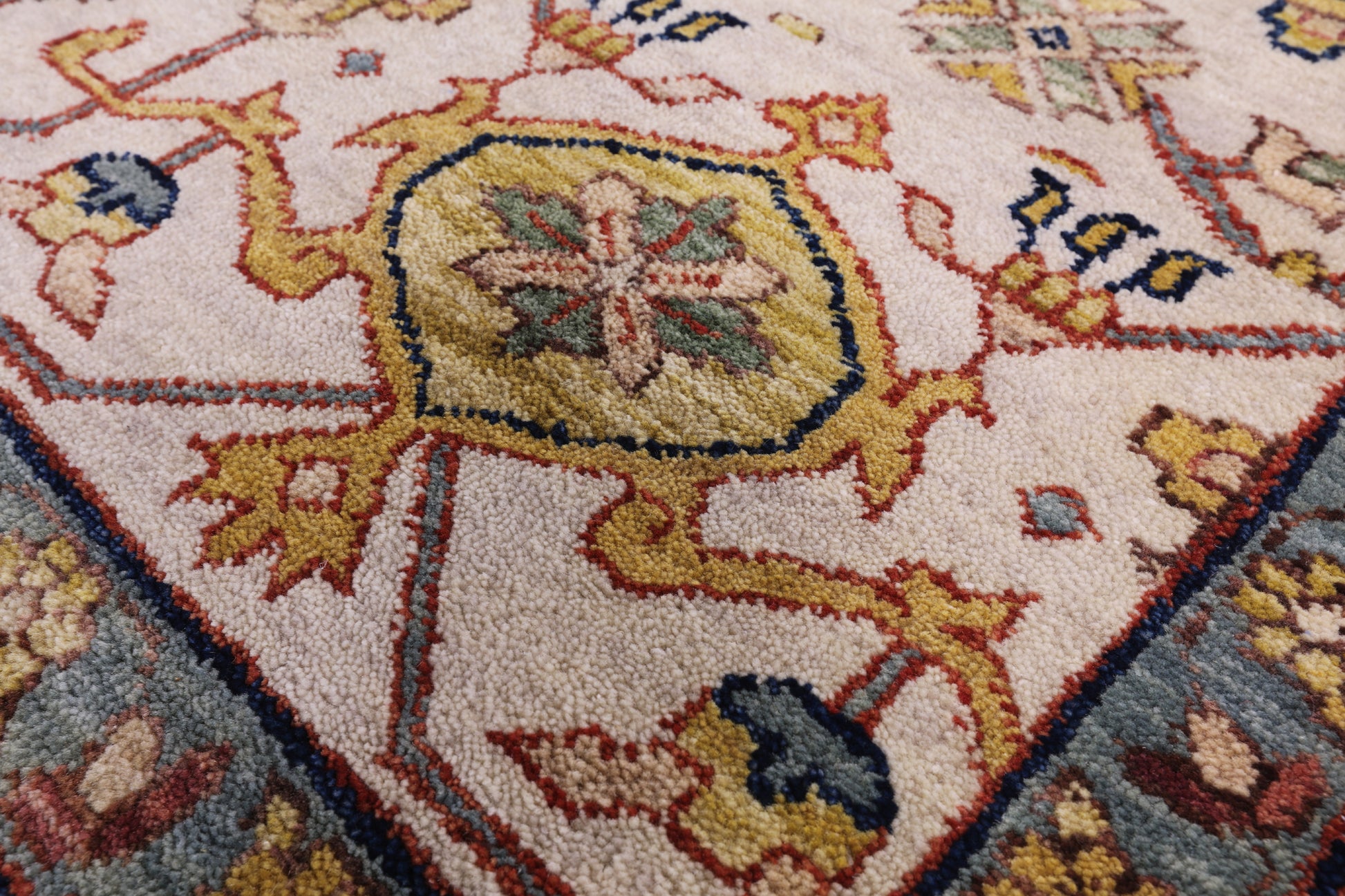 Rust Persian Fine Serapi Hand Knotted Wool Rug - 8' 10" X 11' 11" - Golden Nile