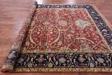 Red Persian Fine Serapi Hand Knotted Wool Rug - 9' 0" X 11' 11" - Golden Nile