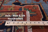 Rust Persian Fine Serapi Hand Knotted Wool Rug - 8' 9" X 12' 0" - Golden Nile