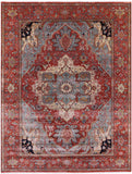 Rust Persian Fine Serapi Hand Knotted Wool Rug - 9' 0" X 11' 10" - Golden Nile