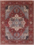 Red Persian Fine Serapi Hand Knotted Wool Rug - 8' 10" X 12' 0" - Golden Nile