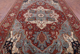 Red Persian Fine Serapi Hand Knotted Wool Rug - 8' 10" X 12' 0" - Golden Nile