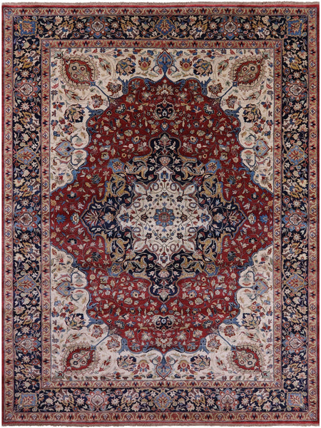 Red Persian Fine Serapi Handmade Wool Rug - 10' 0" X 13' 8" - Golden Nile