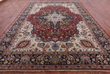 Red Persian Fine Serapi Handmade Wool Rug - 10' 0" X 13' 8" - Golden Nile