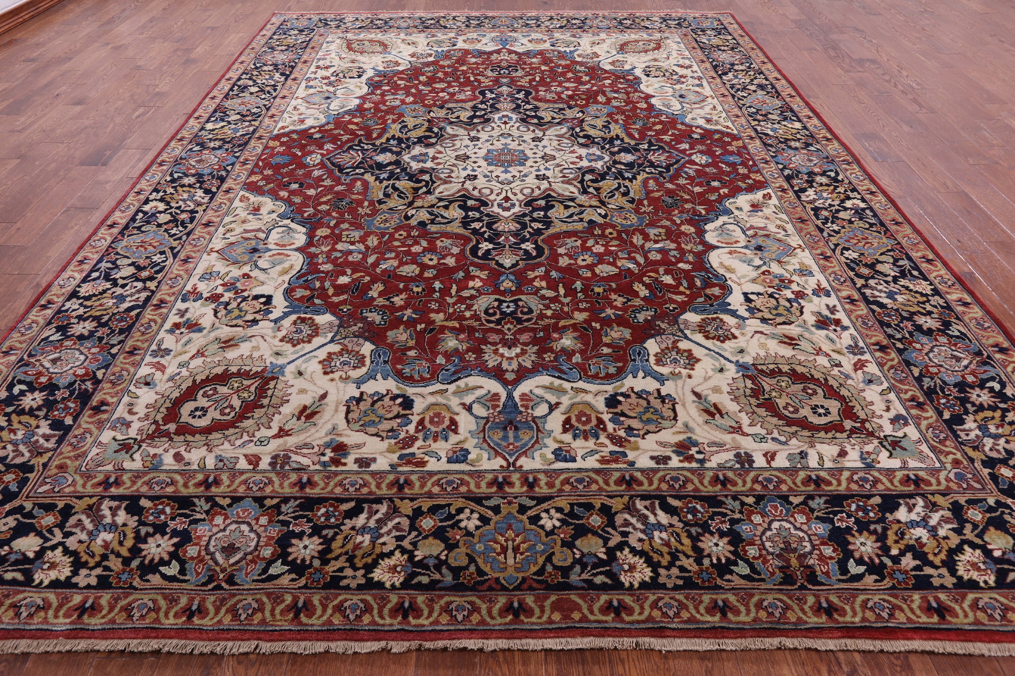 Red Persian Fine Serapi Handmade Wool Rug - 10' 0" X 13' 8" - Golden Nile