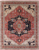 Rust Persian Fine Serapi Hand Knotted Wool Rug - 11' 9" X 14' 9" - Golden Nile