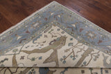 Ivory Turkish Oushak Hand Knotted Wool Area Rug - 8' 1" X 9' 10" - Golden Nile