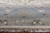 Ivory Turkish Oushak Hand Knotted Wool Area Rug - 8' 1" X 9' 10" - Golden Nile