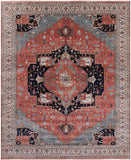 Coral Persian Fine Serapi Handmade Wool Rug - 11' 11" X 14' 11" - Golden Nile