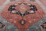 Coral Persian Fine Serapi Handmade Wool Rug - 11' 11" X 14' 11" - Golden Nile