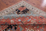 Coral Persian Fine Serapi Handmade Wool Rug - 11' 11" X 14' 11" - Golden Nile